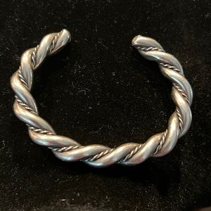 Navajo twisted silver cuff bracelet